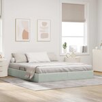 vidaXL Cadre de lit ottoman Gris clair 180 x 200 cm Velours