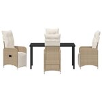 vidaXL Ensemble de salle à manger pour jardin 5 Pièces Beige Poly rotin