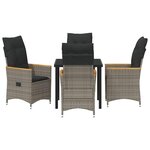 vidaXL Ensemble de salle à manger pour jardin 5 Pièces Gris Poly rotin