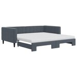 vidaXL Lit de jour et gigogne et matelas gris foncé 100x200 cm velours
