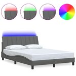 vidaXL Cadre de lit sans matelas Hanko gris foncé 120x200 cm tissu