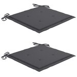 vidaXL Chaises à manger lot de 2 avec coussins anthracite Bois de teck