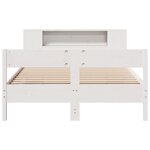 vidaXL Lit bibliothèque sans matelas blanc 135x190 cm bois pin massif