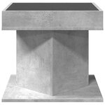 vidaXL Table basse avec LED gris béton 50x50x45 cm bois d'ingénierie