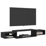 vidaXL Meuble TV mural Montage mural Chêne noir 140 x 28 x 21 cm