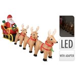 Ambiance Père Noël gonflable à LED avec traîneau 340 cm