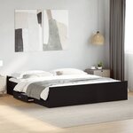 vidaXL Cadre de lit avec tiroirs sans matelas noir 200x200 cm