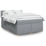 vidaXL Sommier à lattes de lit avec matelas Gris clair 160x200cm Tissu