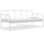 vidaXL Cadre de canapé-lit sans matelas blanc métal 90x200 cm