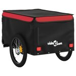 vidaXL Remorque de vélo noir et rouge 30 kg fer