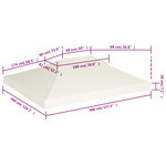 vidaXL Recouvrement de remplacement d'auvent 310 g/m² Blanc crème 3x4m