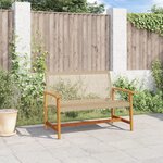vidaXL Banc de jardin beige 112 cm résine tressée et bois d'acacia