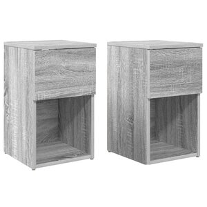 vidaXL Armoire de lit 2 Pièces Sonoma gris 29 x 31 5 x 49 cm
