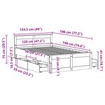 vidaXL Cadre de lit sans matelas avec tête de lit 120x190 cm bois pin