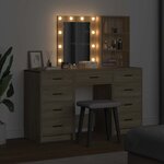 vidaXL Table de Toilette avec tiroir 3 Pièces Marron 40 x 41 x 135 cm