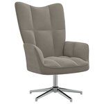 vidaXL Chaise de relaxation avec tabouret Gris clair Velours