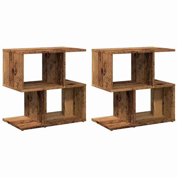 vidaXL Tables de chevet 2Pièces vieux bois 50x30x51 5cm bois d'ingénierie