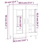 vidaXL Buffet blanc 69 5x34x90 cm bois d'ingénierie