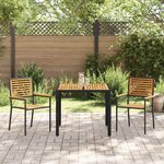 vidaXL Ensemble de salle à manger pour jardin 3 Pièces Noir