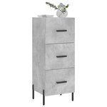 vidaXL Buffet Gris béton 34 5x34x90 cm Bois d'ingénierie