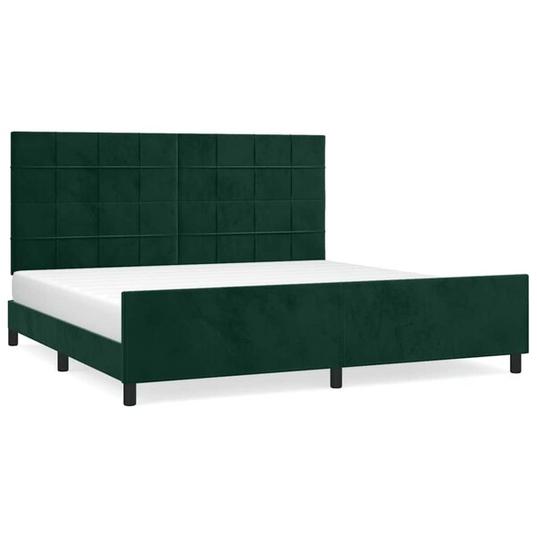 vidaXL Cadre de lit sans matelas vert foncé 200x200 cm velours