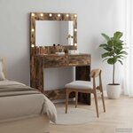vidaXL Table de Toilette Chêne fumé 78 5 x 41 x 135 cm