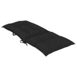 vidaXL Coussins de chaise de jardin à dossier haut lot de 6 noir tissu