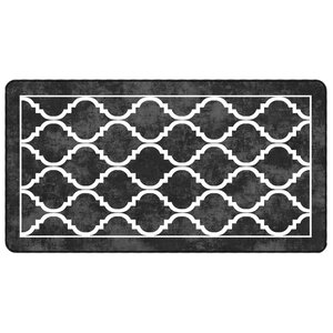 vidaXL Tapis lavable noir et blanc 80x150 cm antidérapant