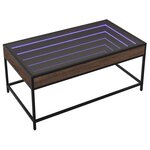 vidaXL Table basse avec LED Infinity chêne marron 90x50x41 cm