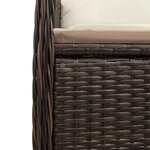 vidaXL Ensemble de bistro de jardin 3 Pièces coussins marron poly rotin