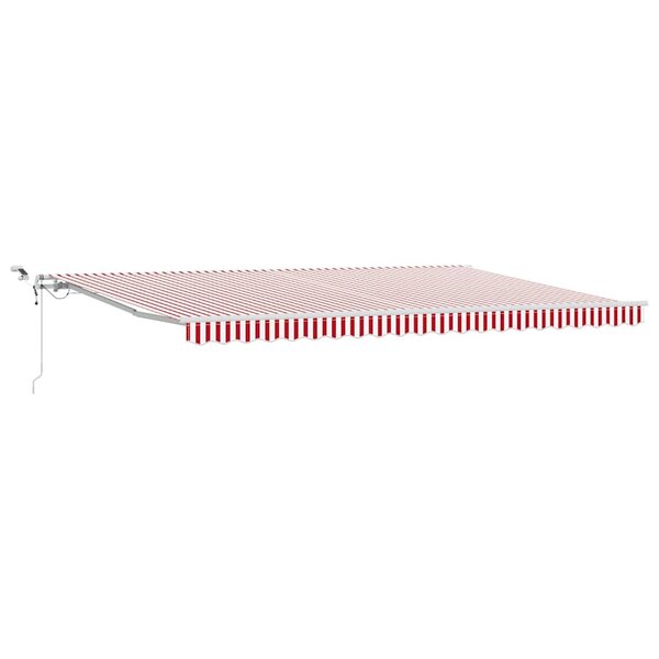 vidaXL Auvent Rétractable Rouge et Blanc 500 × 350 cm Tissu et Métal
