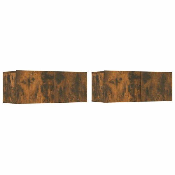 vidaXL Meubles TV 2 Pièces chêne fumé 80x30x30 cm bois d'ingénierie