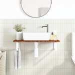 vidaXL Étagère de vasque murale acier et bois de chêne massif