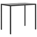 vidaXL Salon de jardin 6 Pièces avec coussins Noir Résine tressée