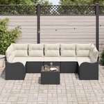 vidaXL Ensemble de canapé de jardin Noir 55 x 55 x 37 cm polyrotin