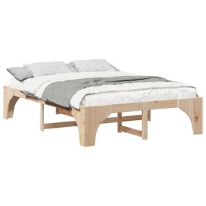 vidaXL Cadre de lit Marron 140 x 200 cm Pin massif