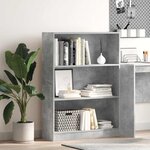 vidaXL Bibliothèque gris béton 80x24x109 cm bois d'ingénierie