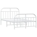 vidaXL Cadre de lit métal sans matelas et pied de lit blanc 120x190 cm