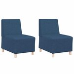 vidaXL Unité de Sofa Modulaire Sans Accoudoirs 2 Pièces Bleu