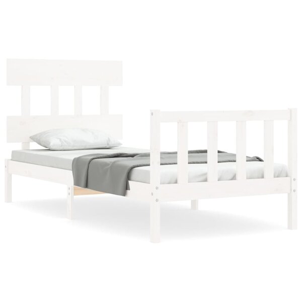 vidaXL Cadre de lit sans matelas blanc bois de pin massif