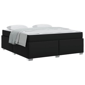 vidaXL Cadre de lit avec matelas Noir 180 x 200 cm tissu