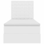 vidaXL Lit avec rangement et LED Blanc pur 90 x 190 cm Simili cuir