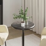 vidaXL Dessus de table Noir Ø40x2 5 cm Marbre