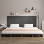vidaXL Tête de lit murale Gris 206x3x91 5 cm Bois massif de pin