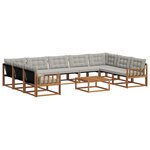 vidaXL Ensemble de canapés d'extérieur 10 Pièces Gris Naturel et Clair