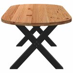 vidaXL Table à manger marron clair bois de chêne massif ovale