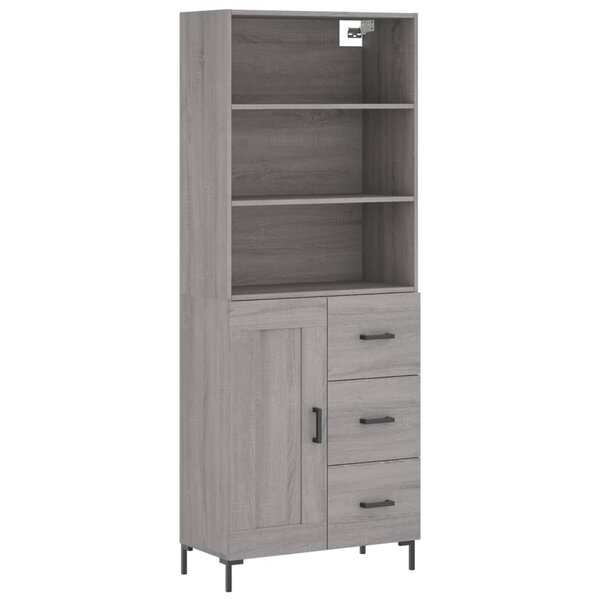 vidaXL Buffet haut Sonoma gris 69 5x34x180 cm Bois d'ingénierie