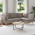 vidaXL Canapé modulaire avec rangement 4 Pièces Taupe Tissu