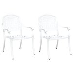 vidaXL Chaise de jardin 2 Pièces Blanc 55 x 56 5 x 91cm Aluminium