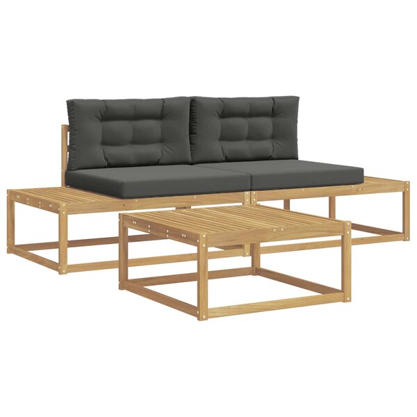 vidaXL Ensemble de canapés d'extérieur Blanc 79 x 79 x 37 cm Polyester